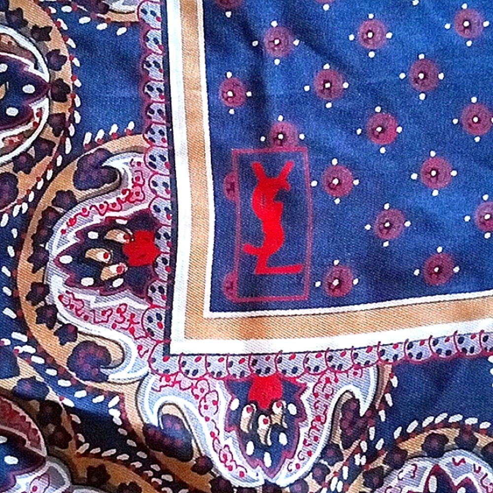 Authentic Yves Saint Laurent Paisley Scarf 1970s